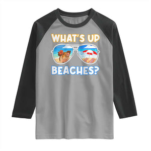 Bahamas Swimming Pigs Raglan Shirt Pig Swim Caribbean Beach Summer Vacation TS10 Sport Gray Black Print Your Wear
