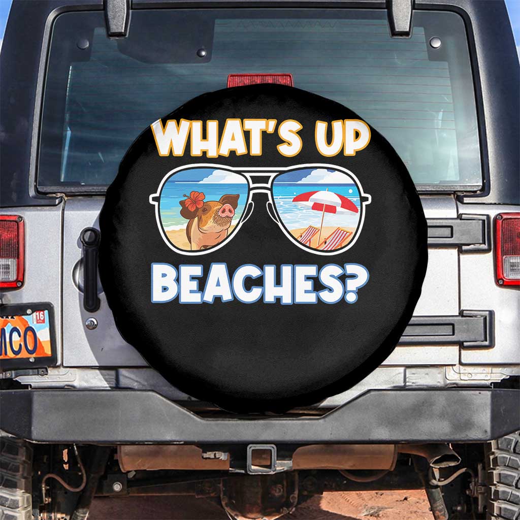 Bahamas Swimming Pigs Spare Tire Cover Pig Swim Caribbean Beach Summer Vacation TS10 No hole Black Print Your Wear