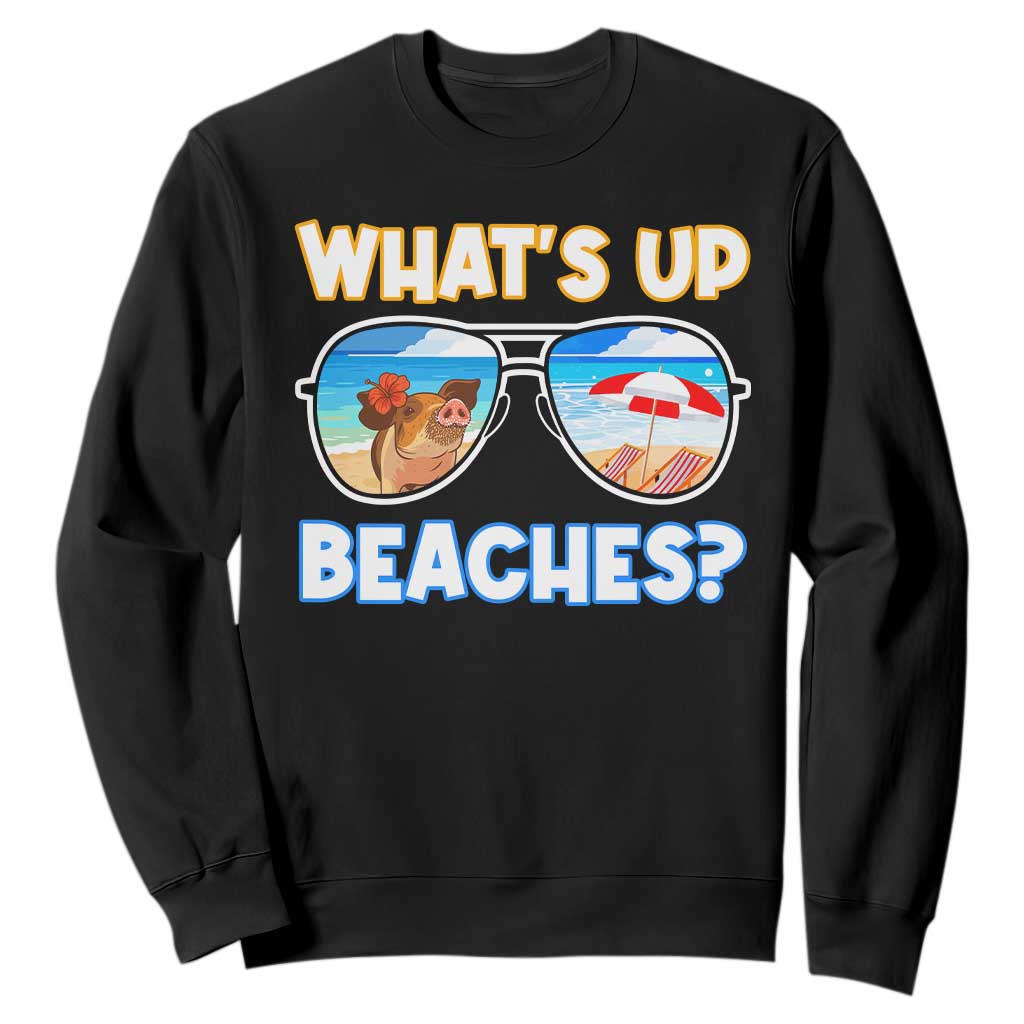 Bahamas Swimming Pigs Sweatshirt Pig Swim Caribbean Beach Summer Vacation TS10 Black Print Your Wear