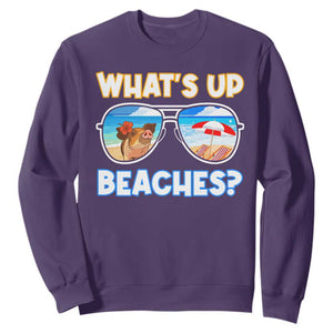 Bahamas Swimming Pigs Sweatshirt Pig Swim Caribbean Beach Summer Vacation TS10 Purple Print Your Wear