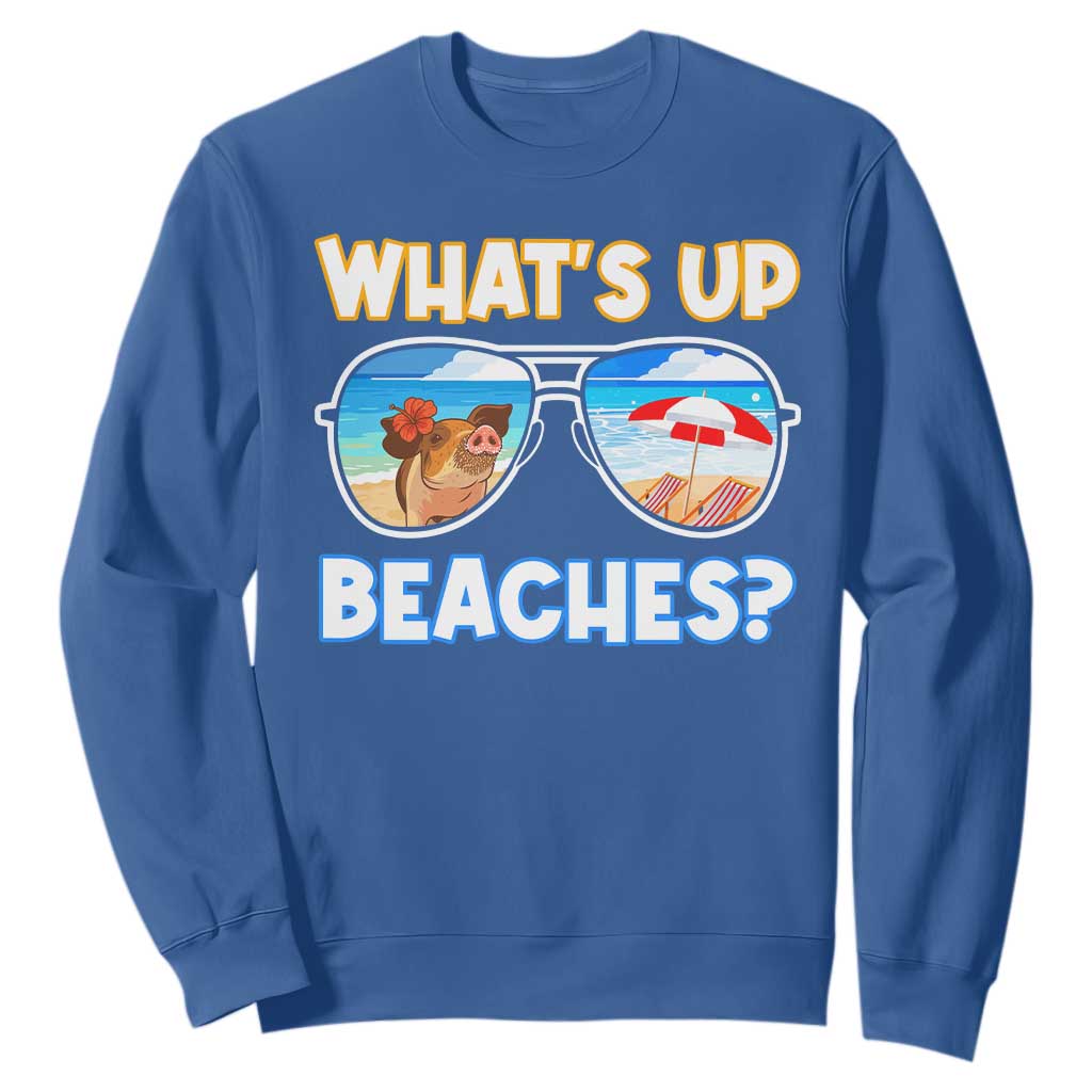 Bahamas Swimming Pigs Sweatshirt Pig Swim Caribbean Beach Summer Vacation TS10 Royal Blue Print Your Wear