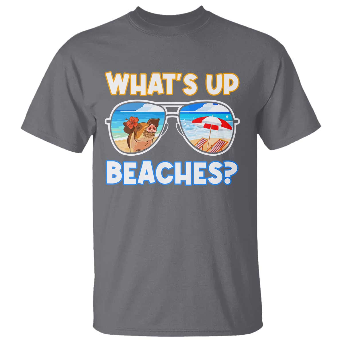 Bahamas Swimming Pigs T Shirt Pig Swim Caribbean Beach Summer Vacation TS10 Charcoal Print Your Wear