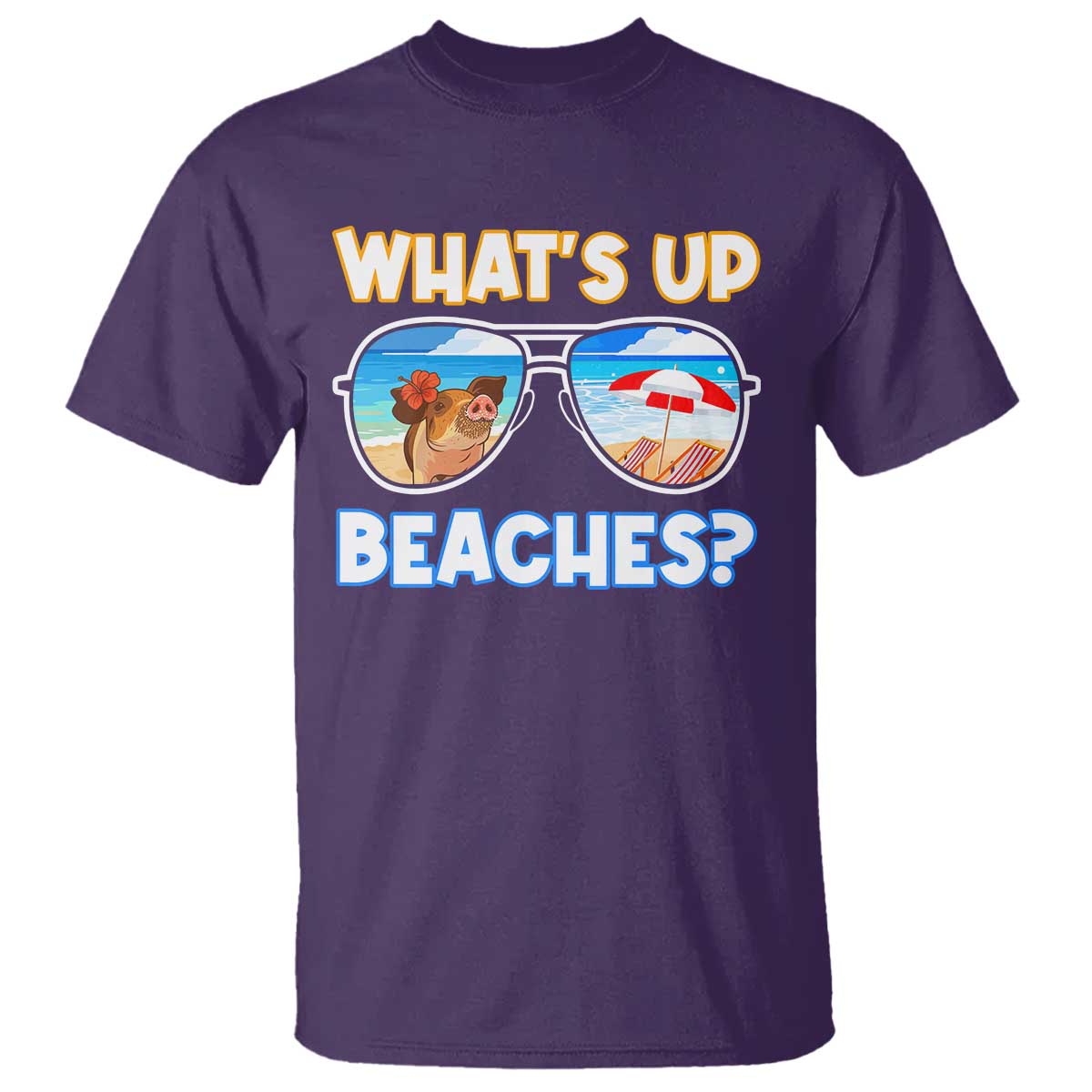 Bahamas Swimming Pigs T Shirt Pig Swim Caribbean Beach Summer Vacation TS10 Purple Print Your Wear