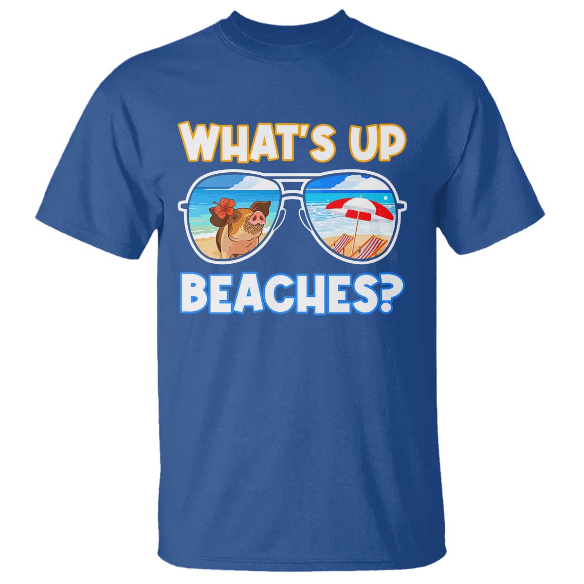 Bahamas Swimming Pigs T Shirt Pig Swim Caribbean Beach Summer Vacation TS10 Royal Blue Print Your Wear