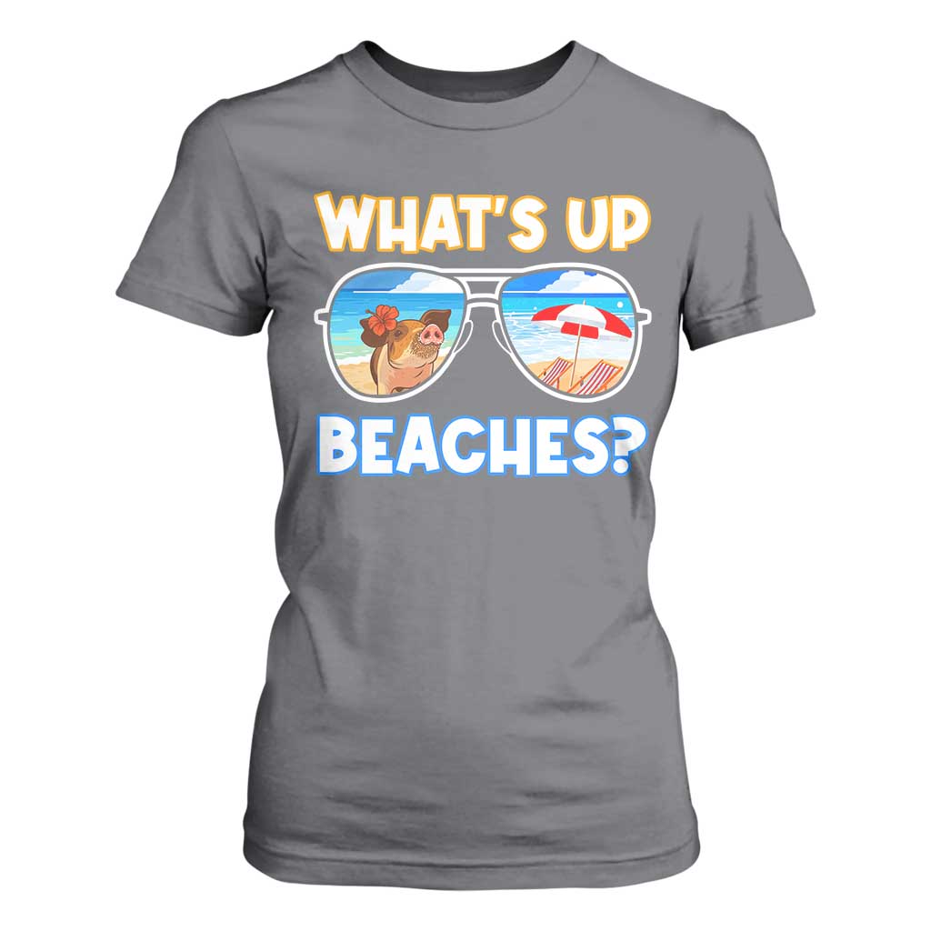 Bahamas Swimming Pigs T Shirt For Women Pig Swim Caribbean Beach Summer Vacation TS10 Charcoal Print Your Wear