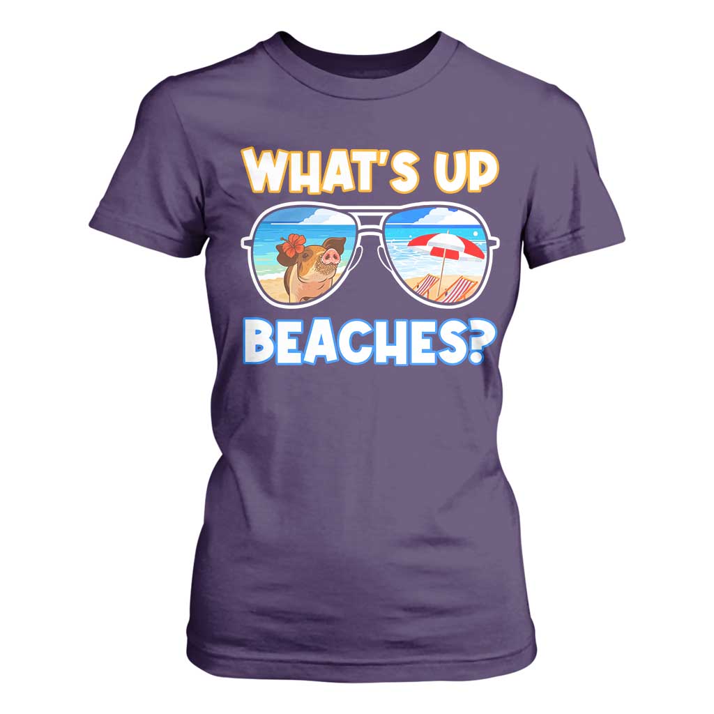 Bahamas Swimming Pigs T Shirt For Women Pig Swim Caribbean Beach Summer Vacation TS10 Purple Print Your Wear