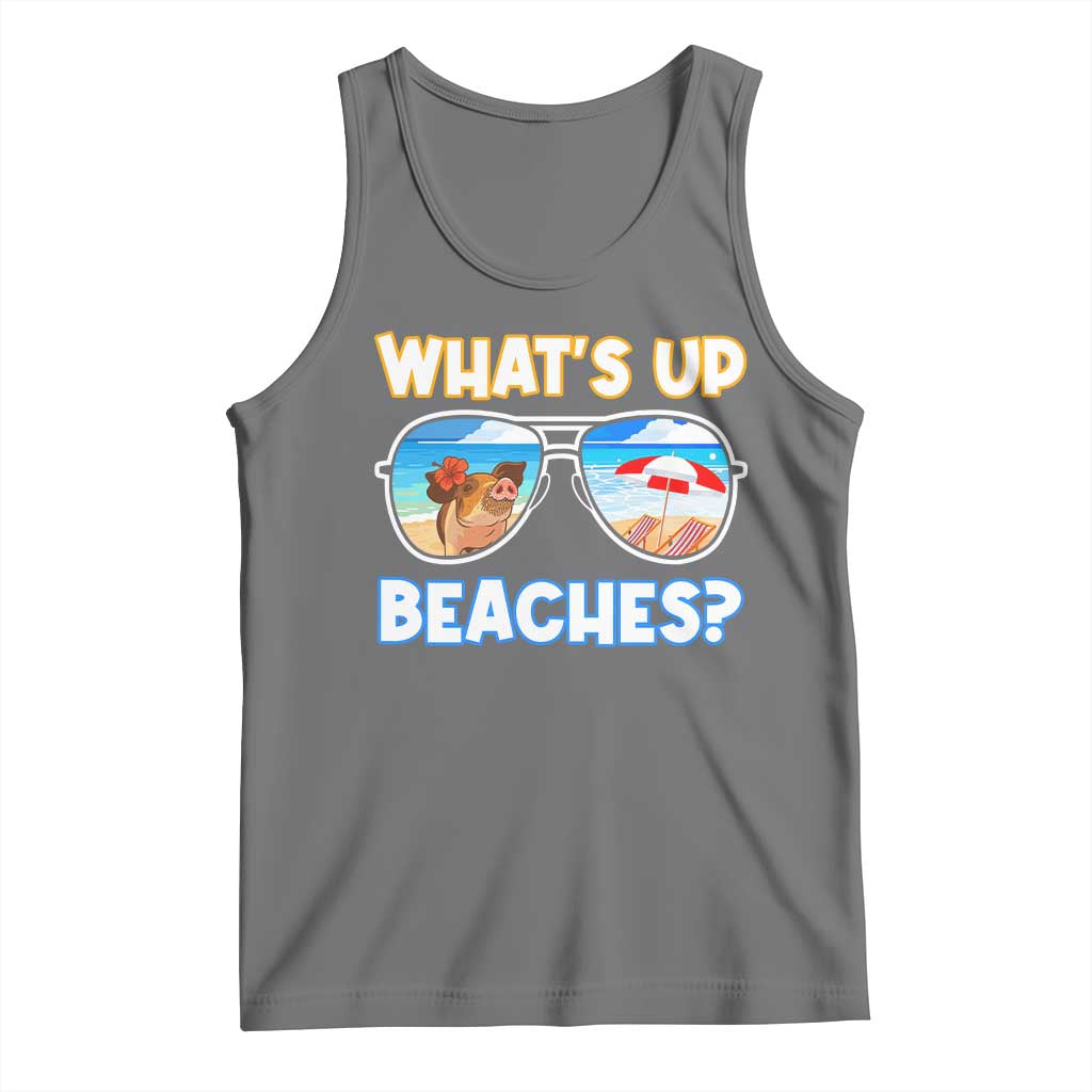 Bahamas Swimming Pigs Tank Top Pig Swim Caribbean Beach Summer Vacation TS10 Black Heather Print Your Wear