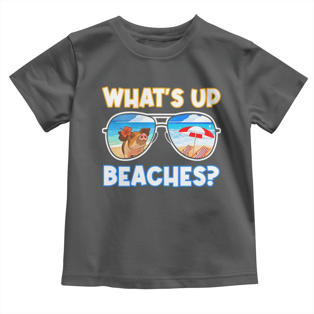 Bahamas Swimming Pigs Toddler T Shirt Pig Swim Caribbean Beach Summer Vacation TS10 Dark Heather Print Your Wear
