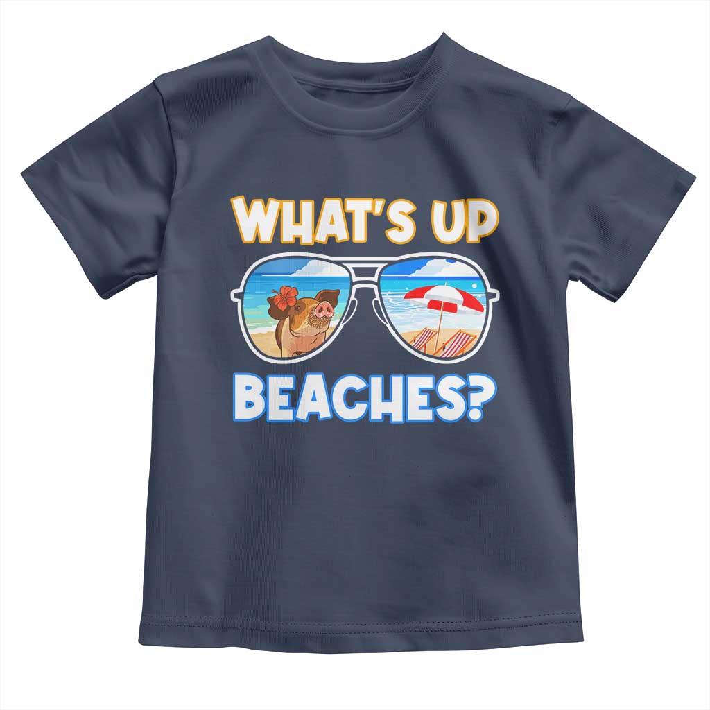 Bahamas Swimming Pigs Toddler T Shirt Pig Swim Caribbean Beach Summer Vacation TS10 Navy Print Your Wear