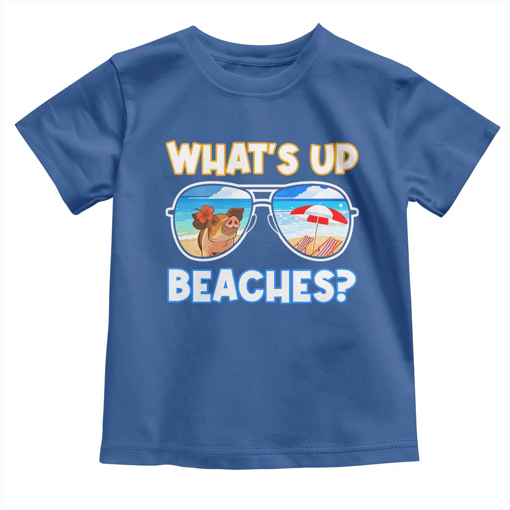Bahamas Swimming Pigs Toddler T Shirt Pig Swim Caribbean Beach Summer Vacation TS10 Royal Blue Print Your Wear