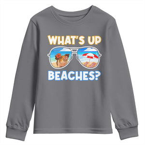Bahamas Swimming Pigs Youth Sweatshirt Pig Swim Caribbean Beach Summer Vacation TS10 Charcoal Print Your Wear