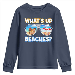 Bahamas Swimming Pigs Youth Sweatshirt Pig Swim Caribbean Beach Summer Vacation TS10 Navy Print Your Wear