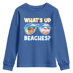 Bahamas Swimming Pigs Youth Sweatshirt Pig Swim Caribbean Beach Summer Vacation TS10 Royal Blue Print Your Wear