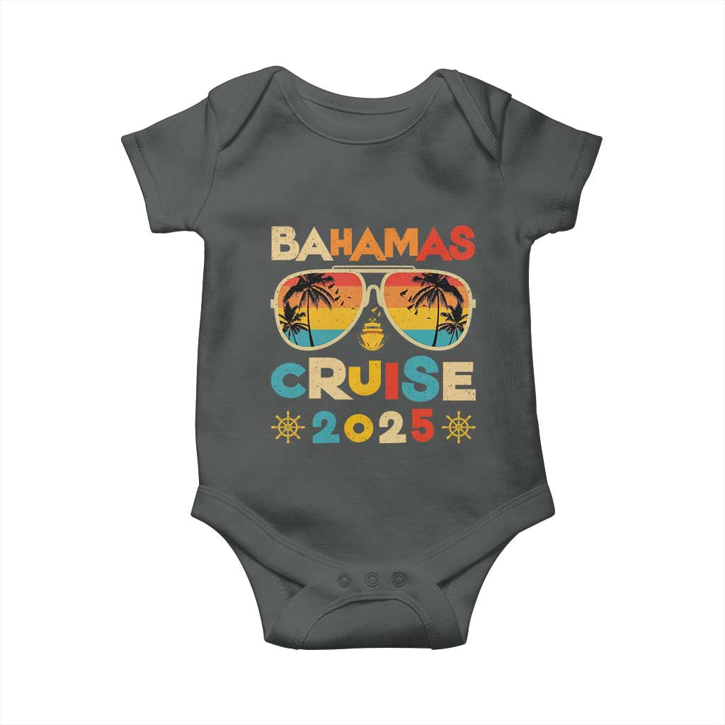 Bahamas Cruise Baby Onesie Cruisin Together Matching Family Cruise 2025 TS10 Dark Heather Print Your Wear