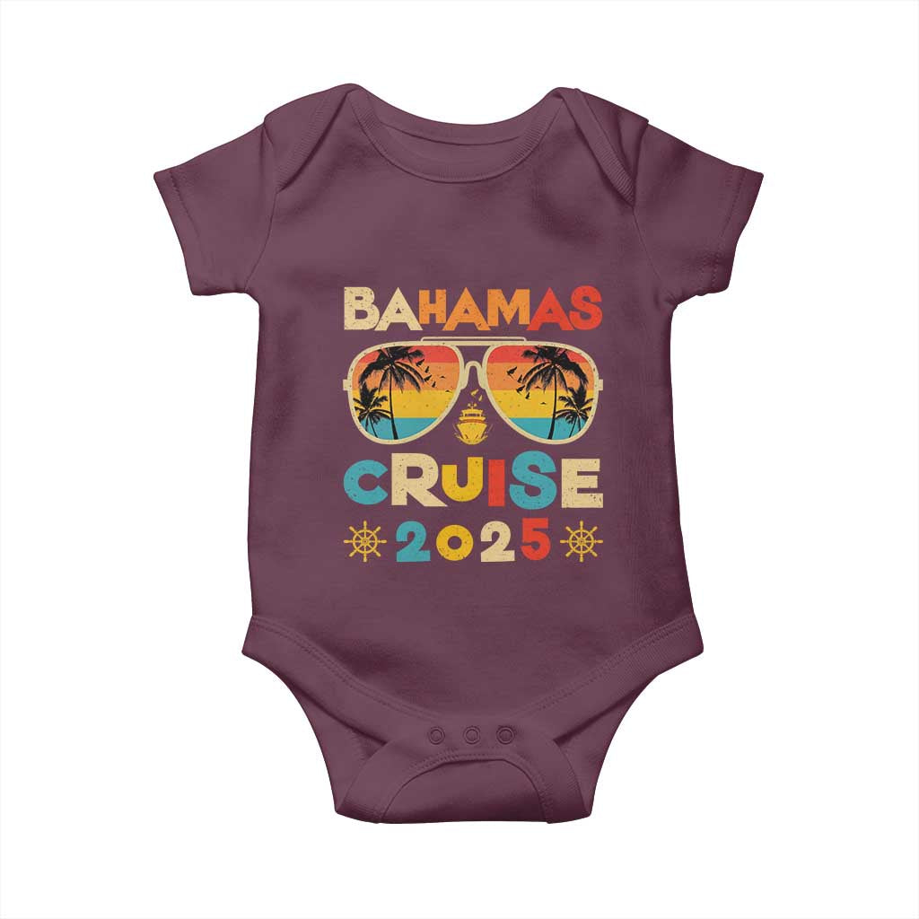 Bahamas Cruise Baby Onesie Cruisin Together Matching Family Cruise 2025 TS10 Maroon Print Your Wear