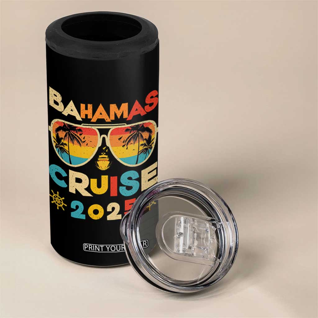 Bahamas Cruise 4 in 1 Can Cooler Tumbler Cruisin Together Matching Family Cruise 2025 TS10 Print Your Wear