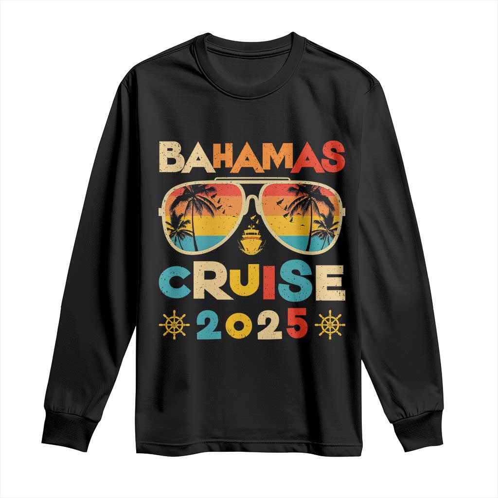Bahamas Cruise Long Sleeve Shirt Cruisin Together Matching Family Cruise 2025 TS10 Black Print Your Wear