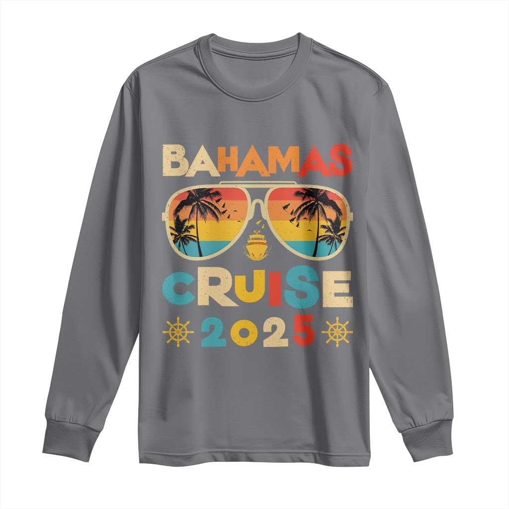 Bahamas Cruise Long Sleeve Shirt Cruisin Together Matching Family Cruise 2025 TS10 Charcoal Print Your Wear