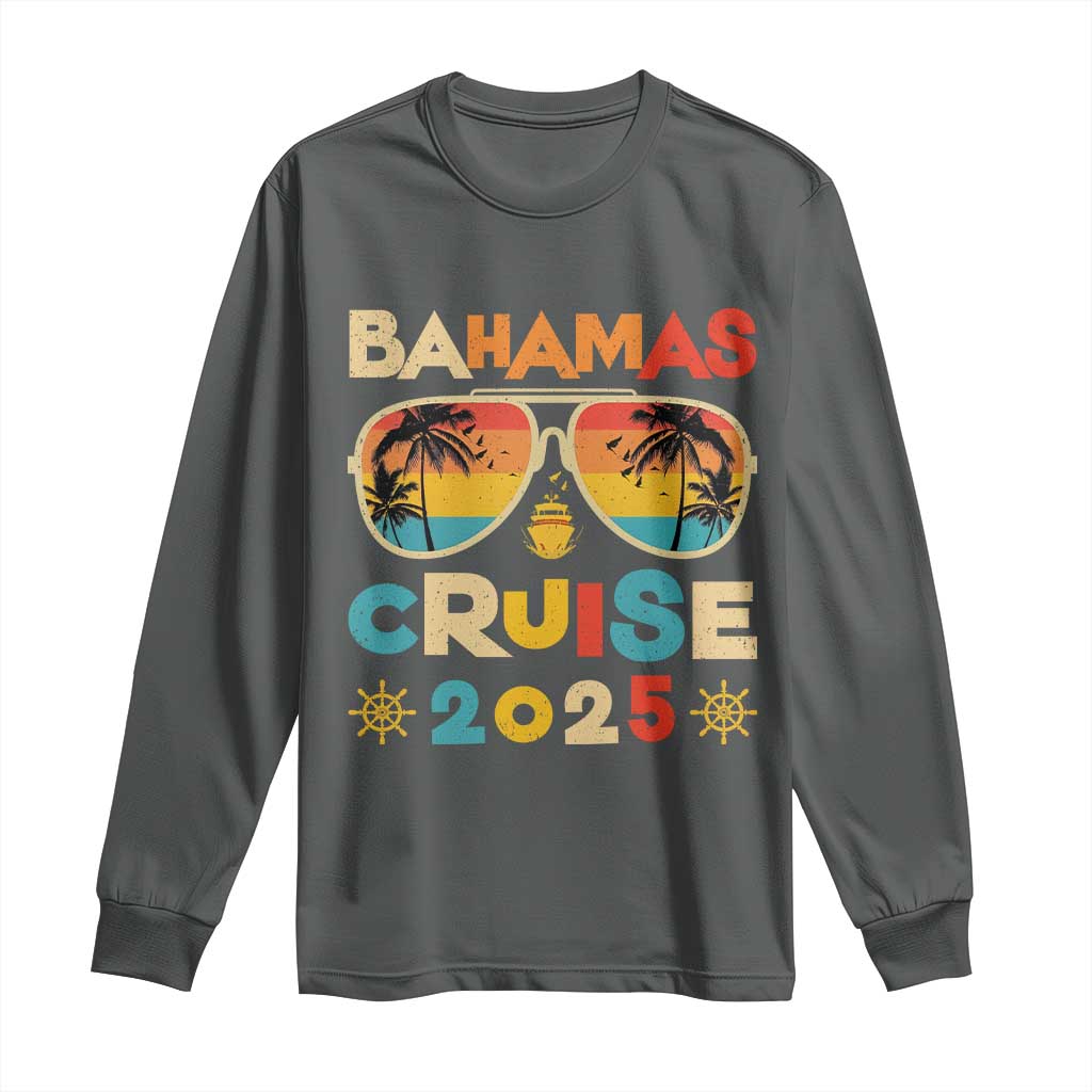 Bahamas Cruise Long Sleeve Shirt Cruisin Together Matching Family Cruise 2025 TS10 Dark Heather Print Your Wear
