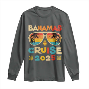 Bahamas Cruise Long Sleeve Shirt Cruisin Together Matching Family Cruise 2025 TS10 Dark Heather Print Your Wear