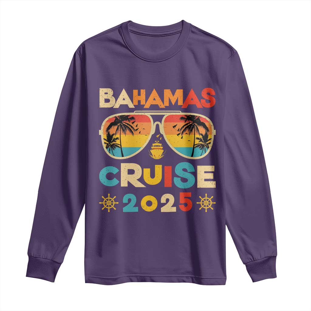 Bahamas Cruise Long Sleeve Shirt Cruisin Together Matching Family Cruise 2025 TS10 Purple Print Your Wear