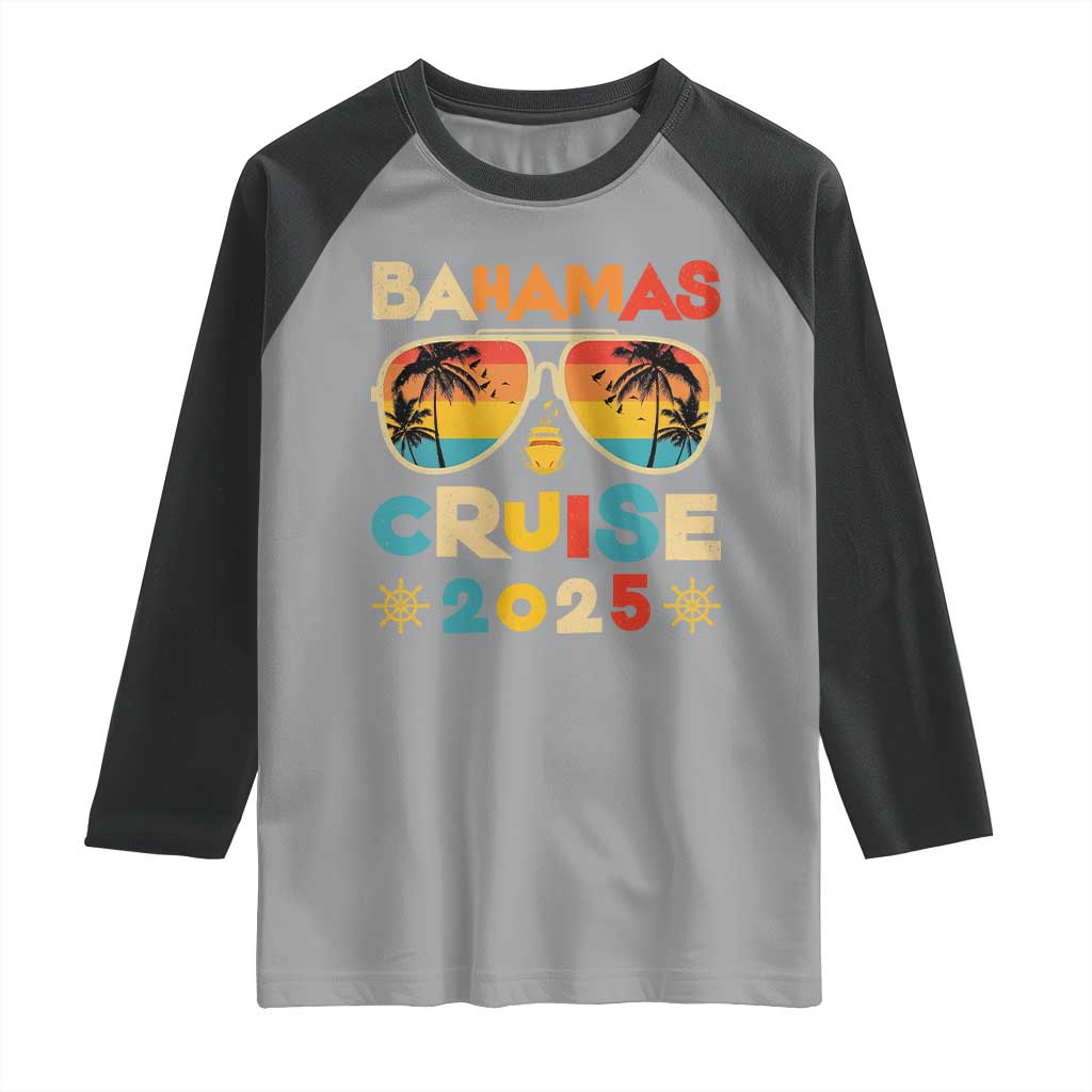 Bahamas Cruise Raglan Shirt Cruisin Together Matching Family Cruise 2025 TS10 Sport Gray Black Print Your Wear