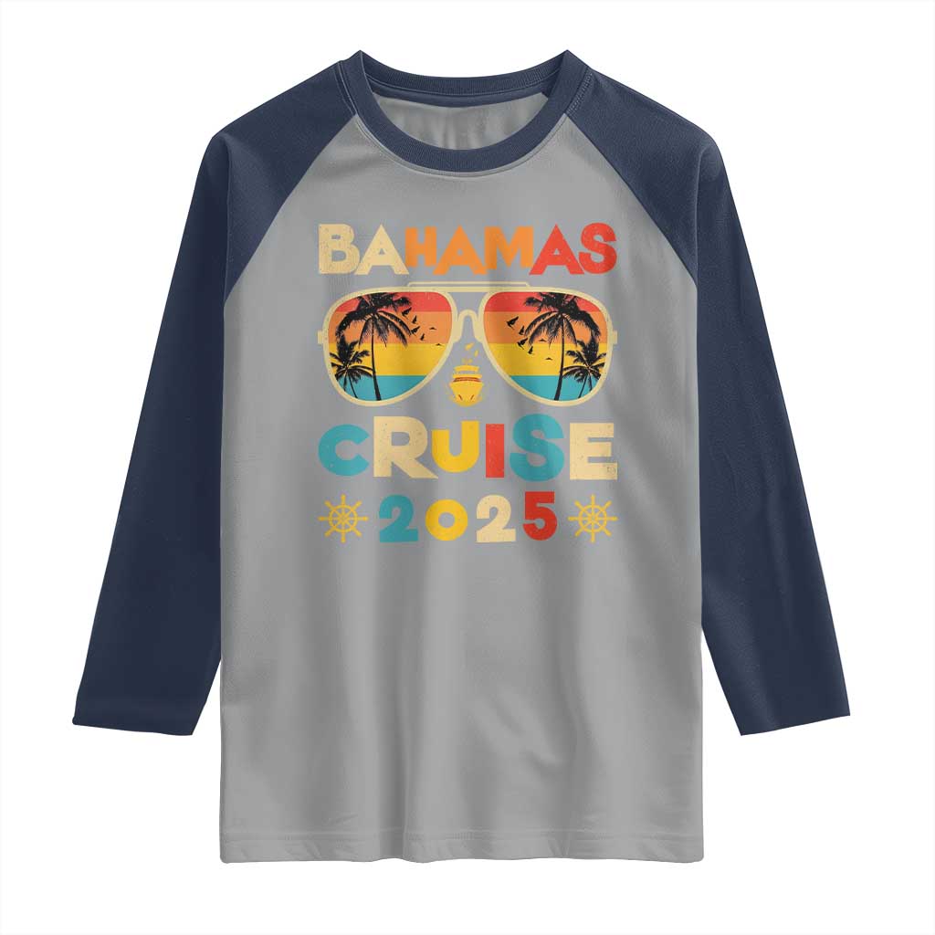 Bahamas Cruise Raglan Shirt Cruisin Together Matching Family Cruise 2025 TS10 Sport Gray Navy Print Your Wear