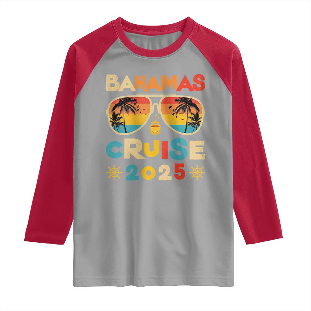 Bahamas Cruise Raglan Shirt Cruisin Together Matching Family Cruise 2025 TS10 Sport Gray Red Print Your Wear