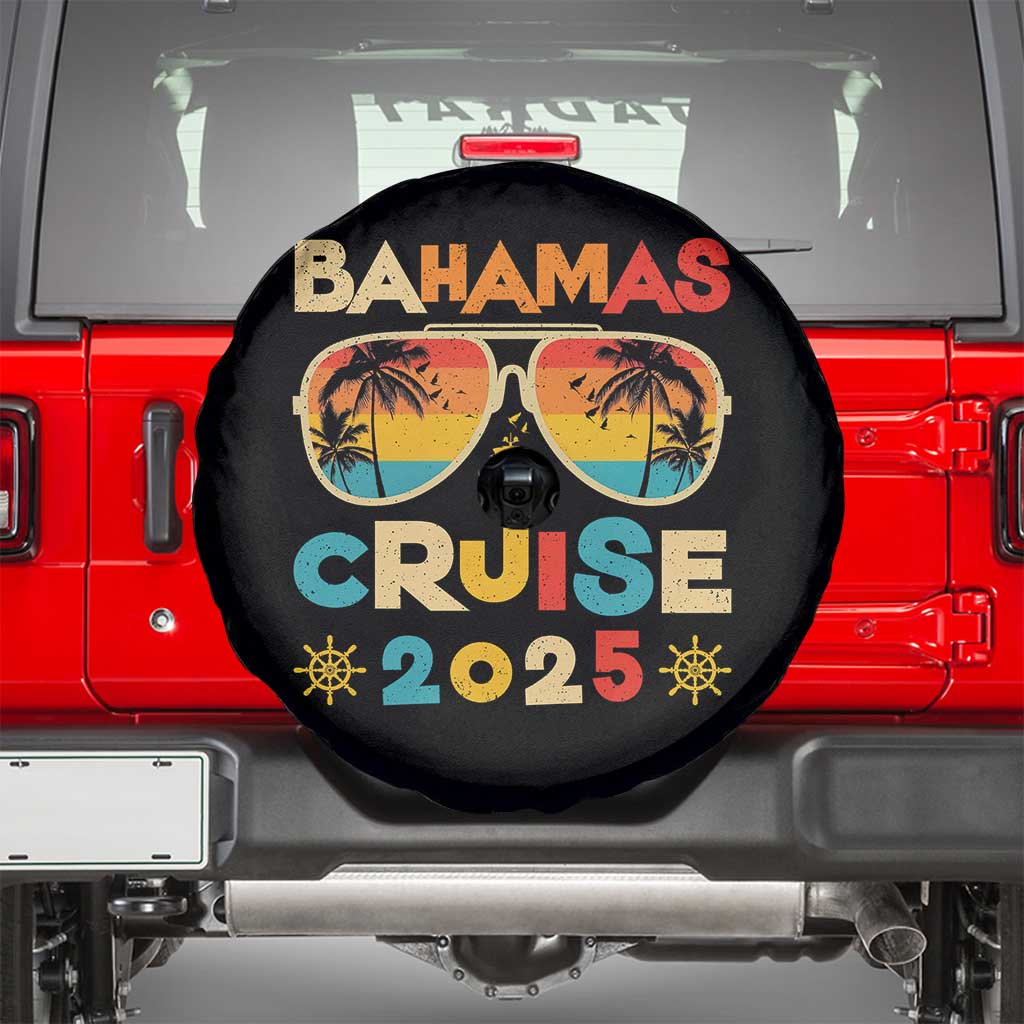 Bahamas Cruise Spare Tire Cover Cruisin Together Matching Family Cruise 2025 TS10 Black Print Your Wear