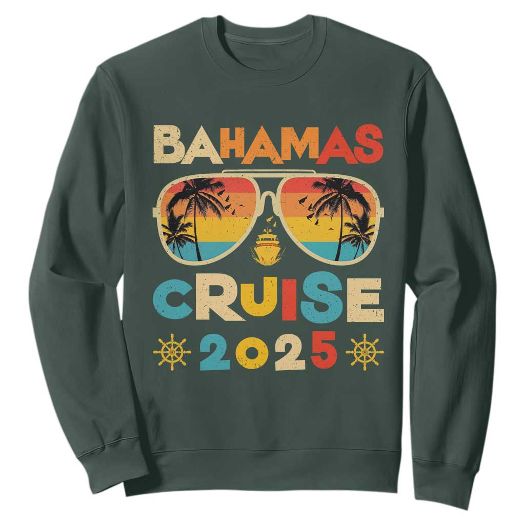 Bahamas Cruise Sweatshirt Cruisin Together Matching Family Cruise 2025 TS10 Dark Forest Green Print Your Wear