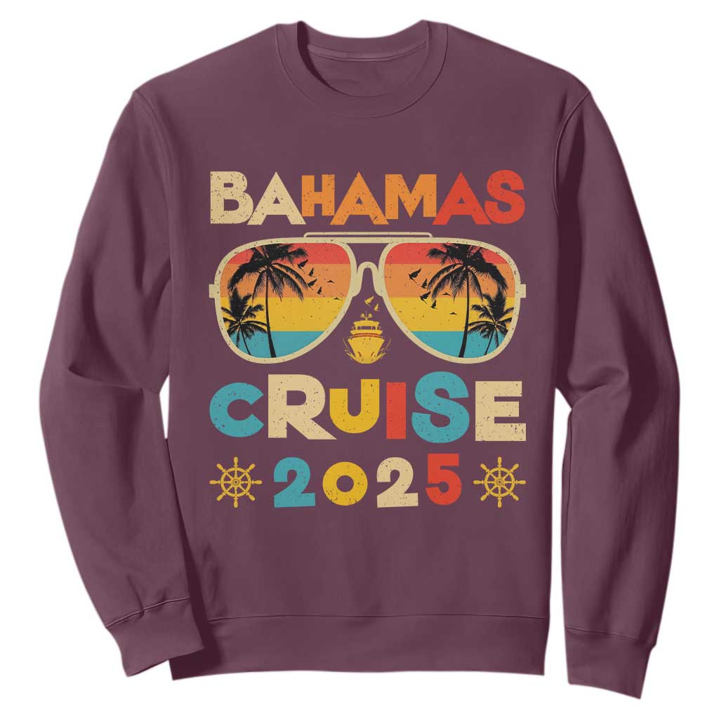 Bahamas Cruise Sweatshirt Cruisin Together Matching Family Cruise 2025 TS10 Maroon Print Your Wear