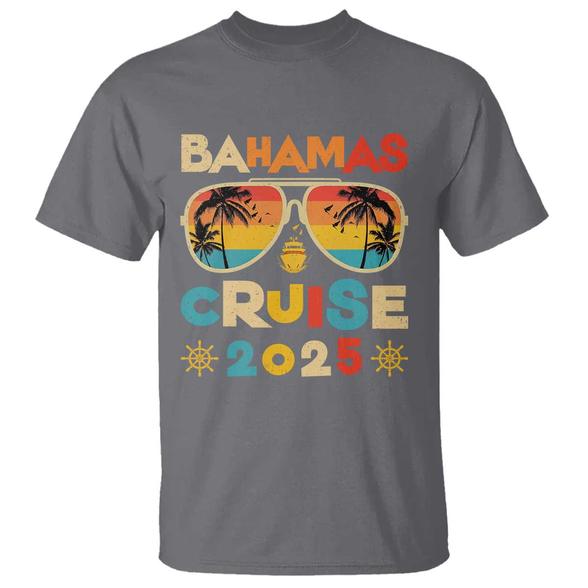 Bahamas Cruise T Shirt Cruisin Together Matching Family Cruise 2025 TS10 Charcoal Print Your Wear