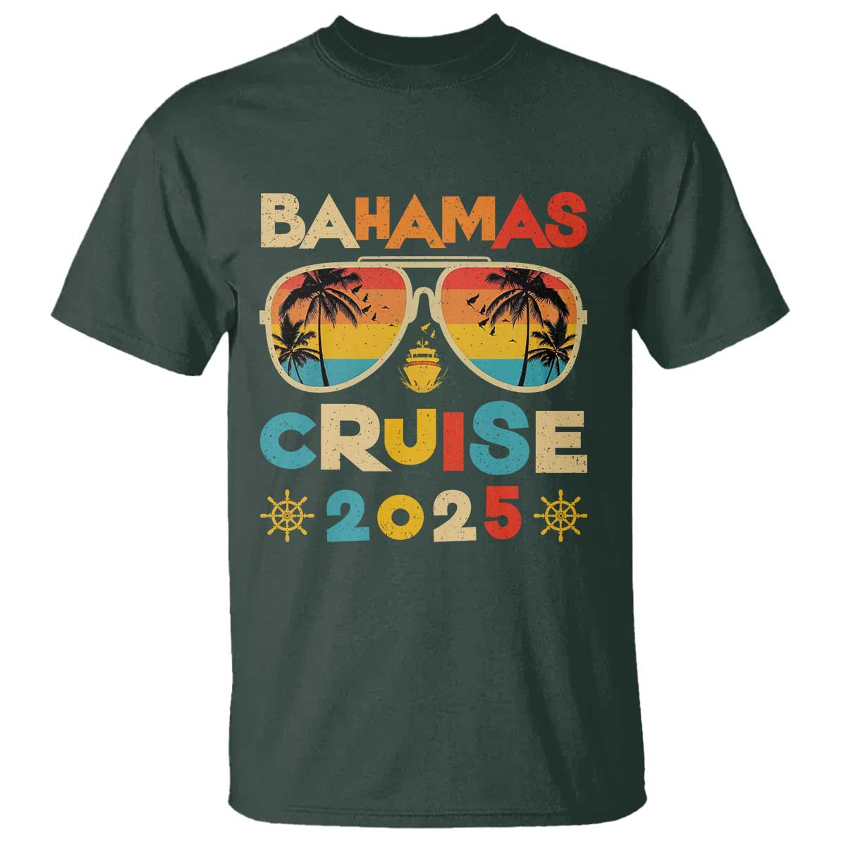 Bahamas Cruise T Shirt Cruisin Together Matching Family Cruise 2025 TS10 Dark Forest Green Print Your Wear