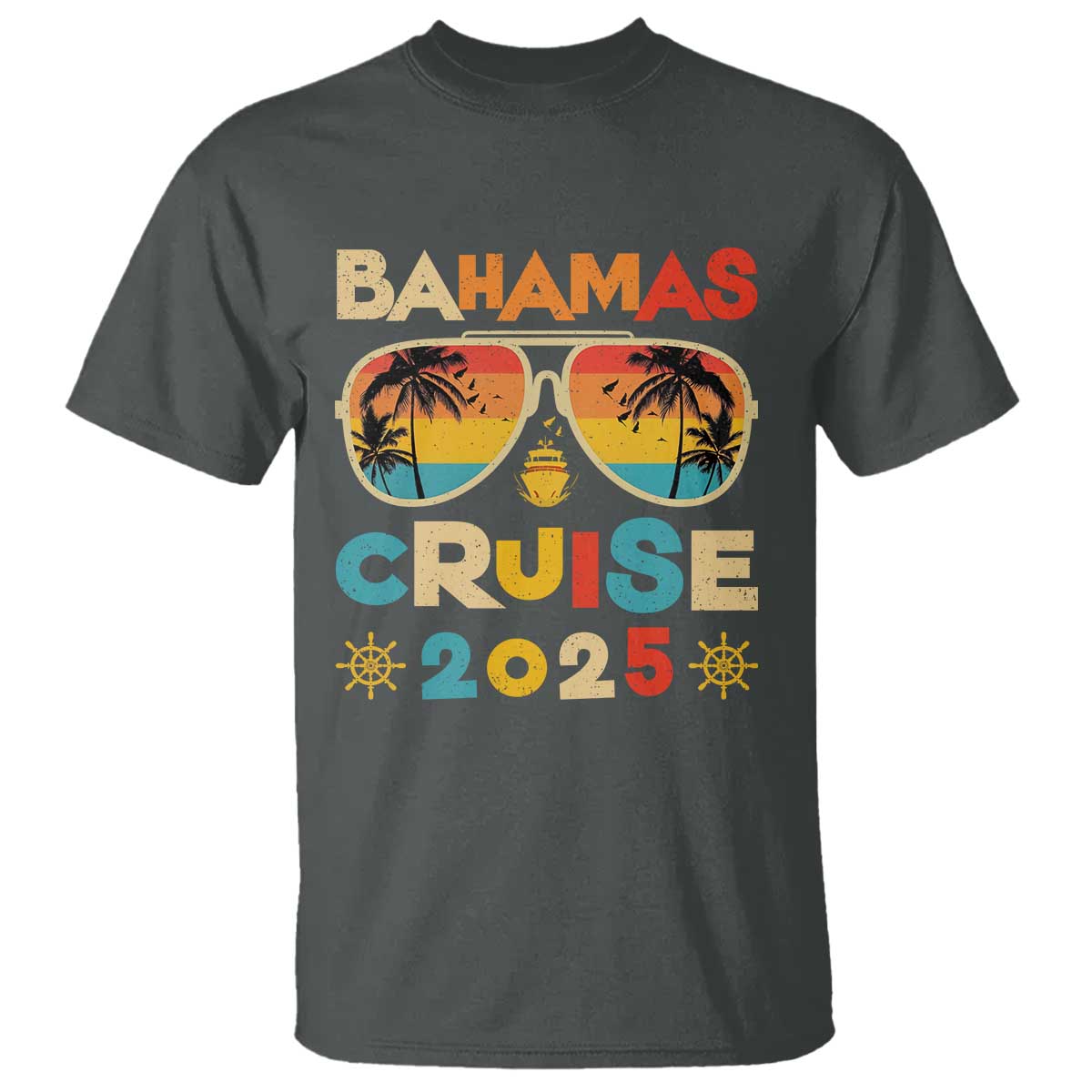 Bahamas Cruise T Shirt Cruisin Together Matching Family Cruise 2025 TS10 Dark Heather Print Your Wear