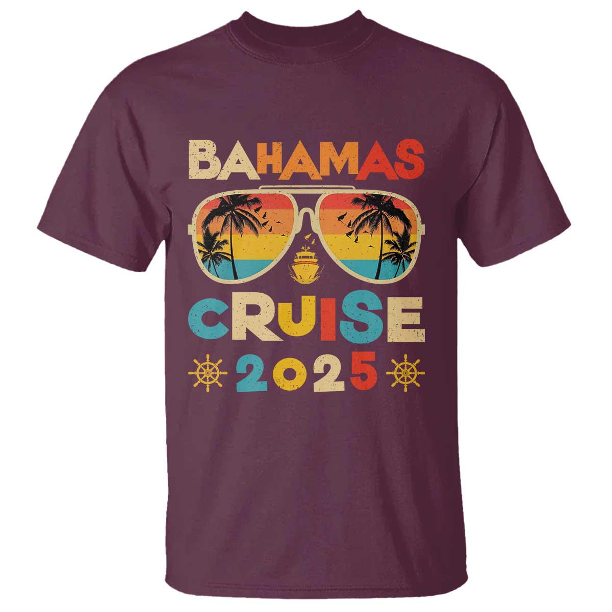 Bahamas Cruise T Shirt Cruisin Together Matching Family Cruise 2025 TS10 Maroon Print Your Wear
