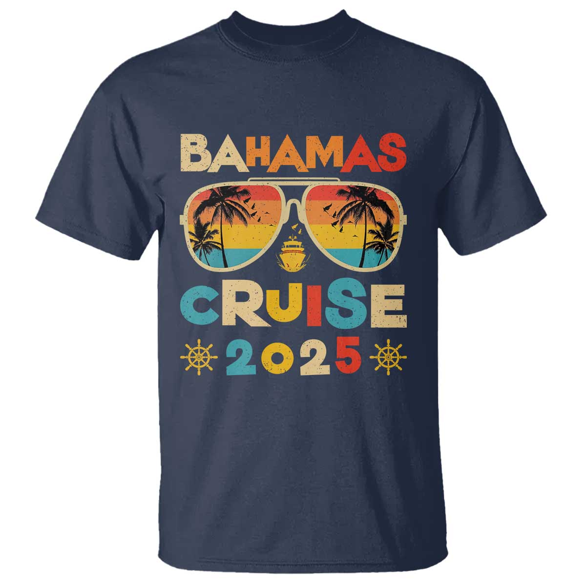 Bahamas Cruise T Shirt Cruisin Together Matching Family Cruise 2025 TS10 Navy Print Your Wear