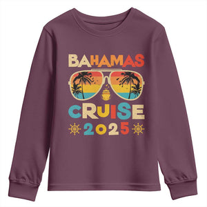 Bahamas Cruise Youth Sweatshirt Cruisin Together Matching Family Cruise 2025 TS10 Maroon Print Your Wear