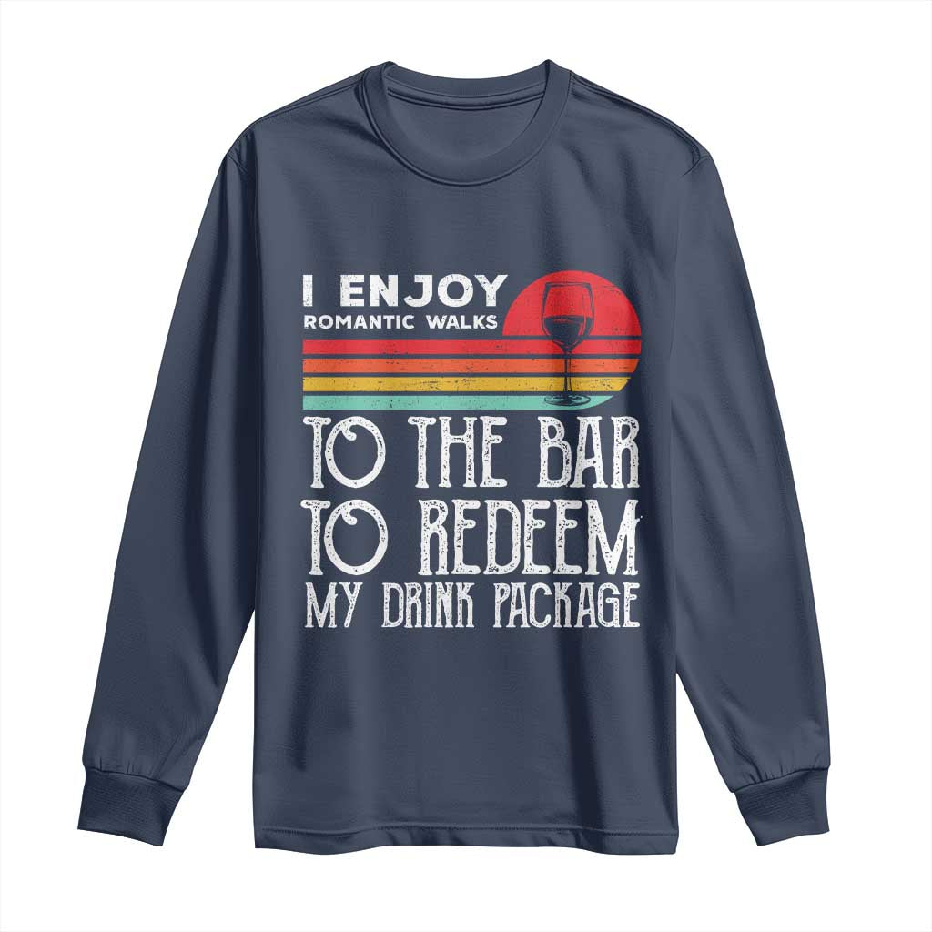 Funny Drinking Cruise Long Sleeve Shirt Funny Drink Package Summer Gift TS10 Navy Print Your Wear