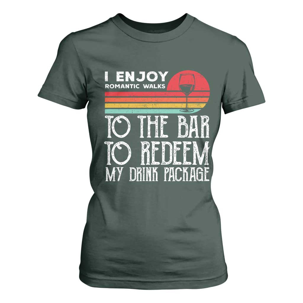 Funny Drinking Cruise T Shirt For Women Funny Drink Package Summer Gift TS10 Dark Forest Green Print Your Wear