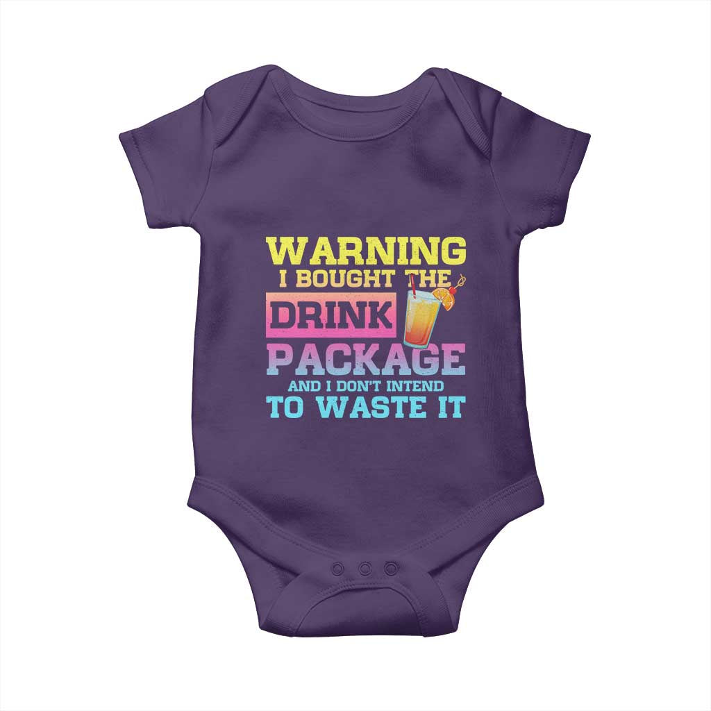 Funny Cruise Baby Onesie Warning I Bought The Drink Package TS10 Purple Print Your Wear