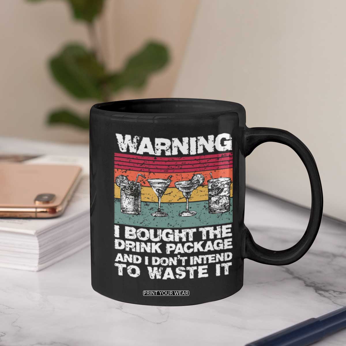 Funny Cruise Coffee Mug Warning I Bought The Drink Package Retro Vintage TS10 Print Your Wear