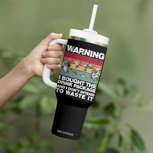 Funny Cruise Tumbler With Handle Warning I Bought The Drink Package Retro Vintage TS10 Print Your Wear
