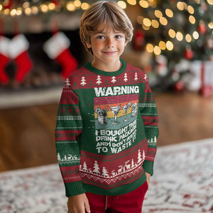 Funny Cruise Knit Sweatshirt Warning I Bought The Drink Package Retro Vintage TS10 Christmas Print Your Wear
