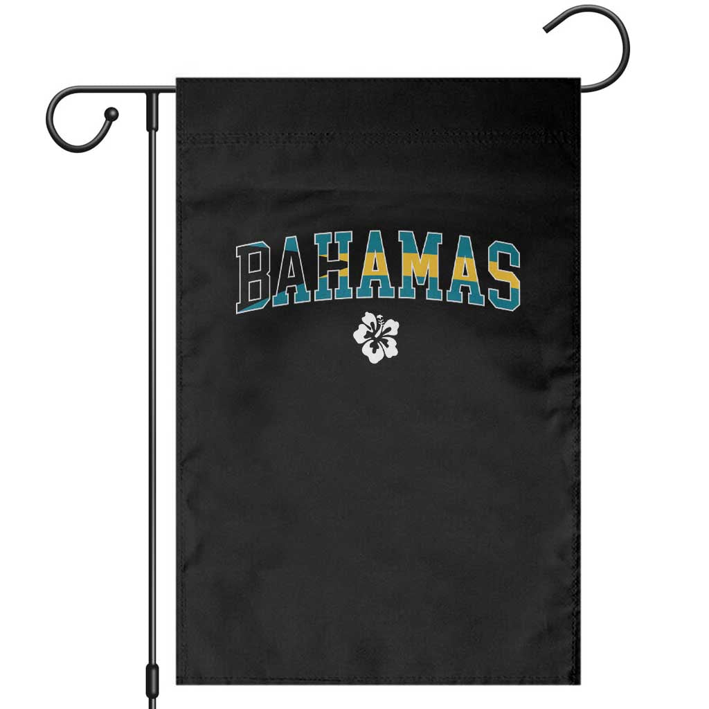 Bahamas Flag Garden Flag Caribbean Hibiscus Flower Beach Summer Vacation TS10 Black Print Your Wear