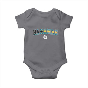 Bahamas Flag Baby Onesie Caribbean Hibiscus Flower Beach Summer Vacation TS10 Charcoal Print Your Wear