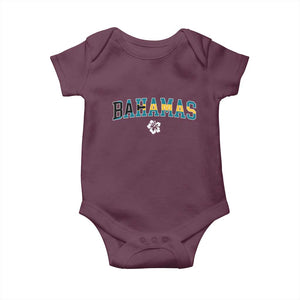 Bahamas Flag Baby Onesie Caribbean Hibiscus Flower Beach Summer Vacation TS10 Maroon Print Your Wear