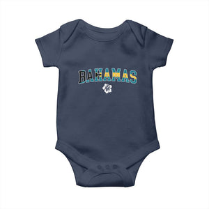 Bahamas Flag Baby Onesie Caribbean Hibiscus Flower Beach Summer Vacation TS10 Navy Print Your Wear