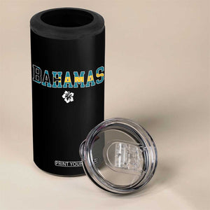 Bahamas Flag 4 in 1 Can Cooler Tumbler Caribbean Hibiscus Flower Beach Summer Vacation TS10 Print Your Wear