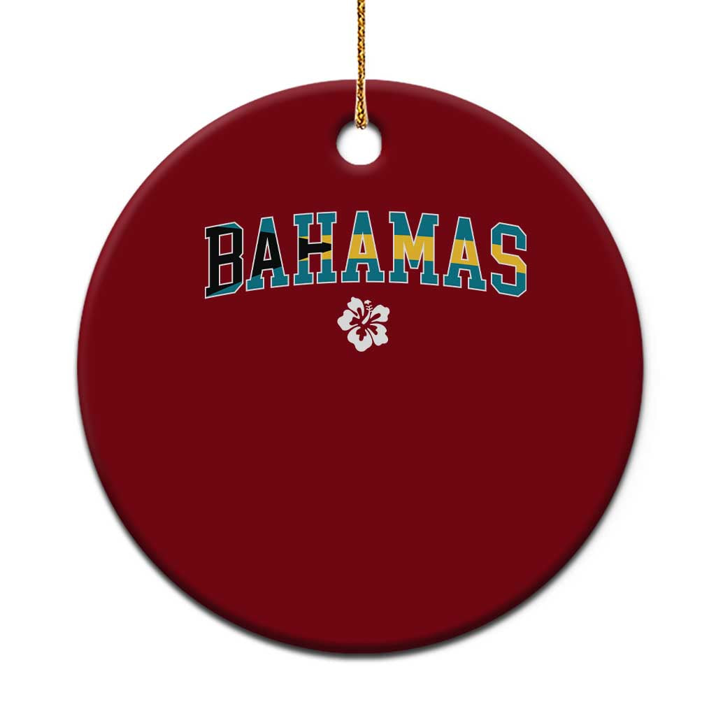 Bahamas Flag Ceramic Ornament Caribbean Hibiscus Flower Beach Summer Vacation TS10 1pc Red Print Your Wear