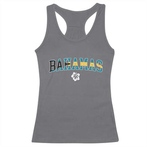Bahamas Flag Racerback Tank Top Caribbean Hibiscus Flower Beach Summer Vacation TS10 Charcoal Print Your Wear